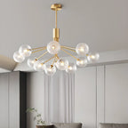 Lampadario moderno a globo a 2 livelli con lunghezza regolabile