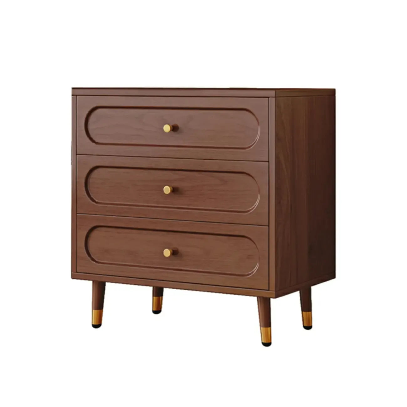 Commode traditionnelle en bois massif à 5 niveaux pour chambre à coucher