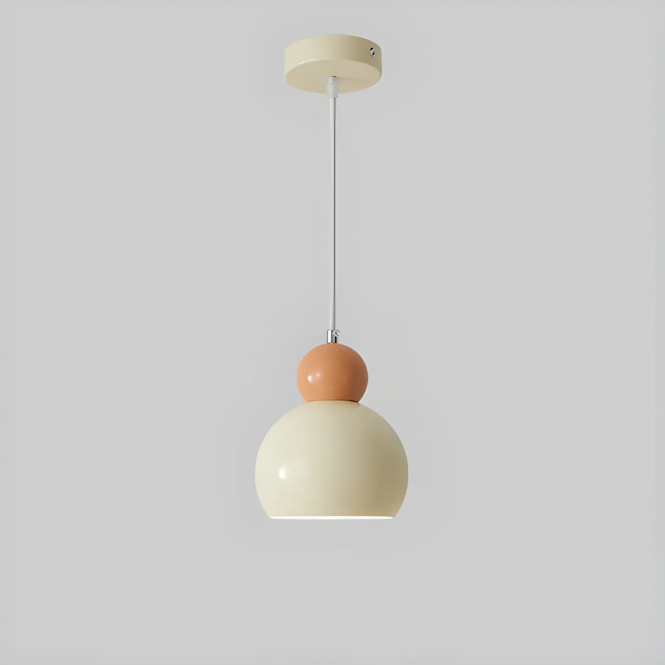 Suspension moderne à 3 lumières en verre blanc perlé