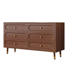 Commode traditionnelle en bois massif à 5 niveaux pour chambre à coucher