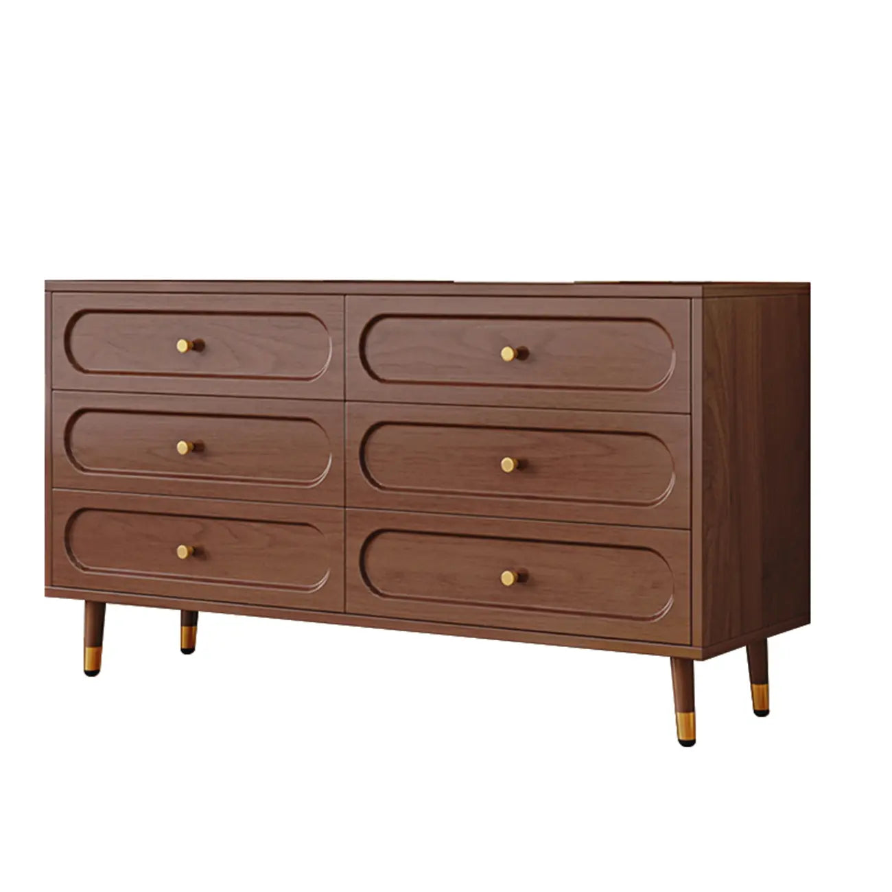 Commode traditionnelle en bois massif à 5 niveaux pour chambre à coucher