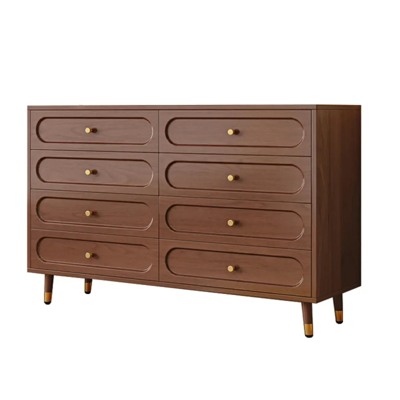 Commode traditionnelle en bois massif à 5 niveaux pour chambre à coucher