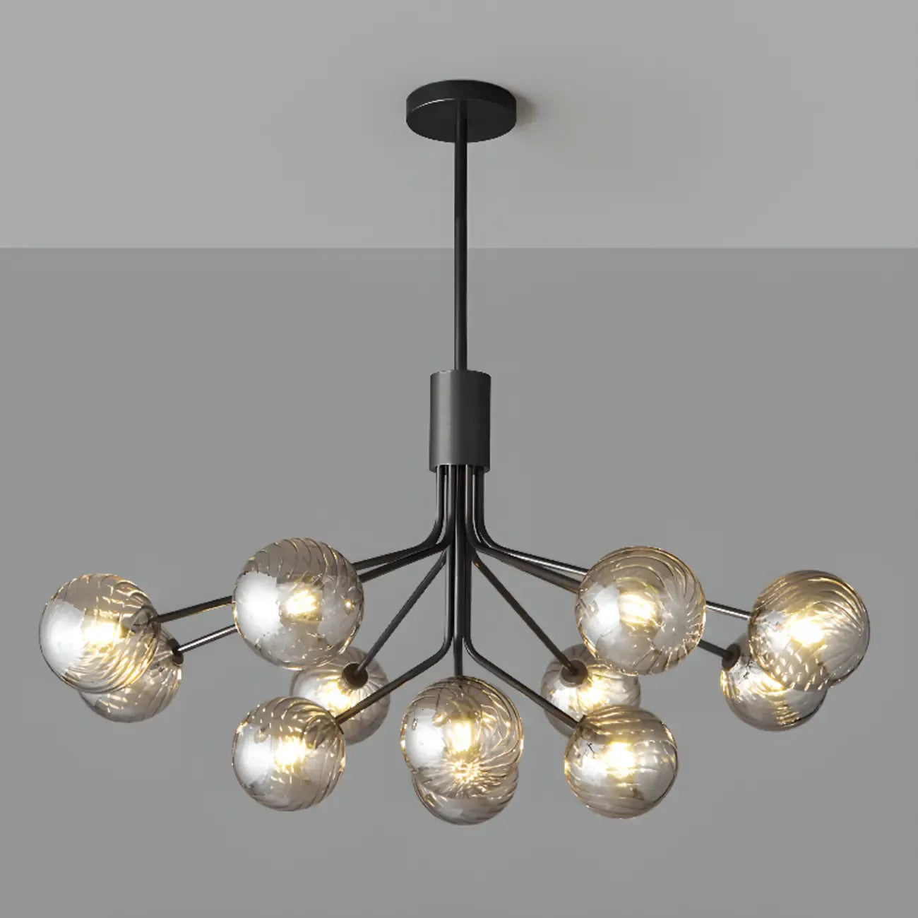 Lampadario moderno a globo a 2 livelli con lunghezza regolabile