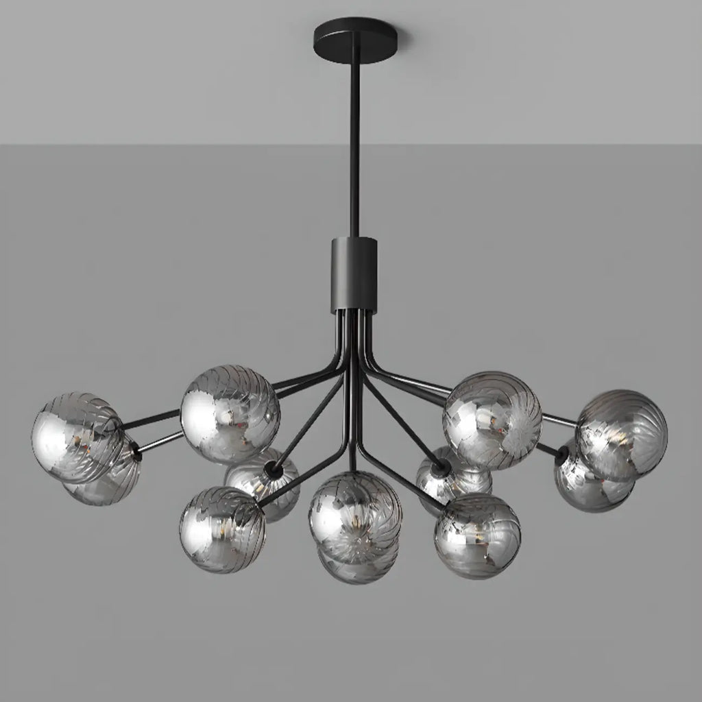 Lampadario moderno a globo a 2 livelli con lunghezza regolabile
