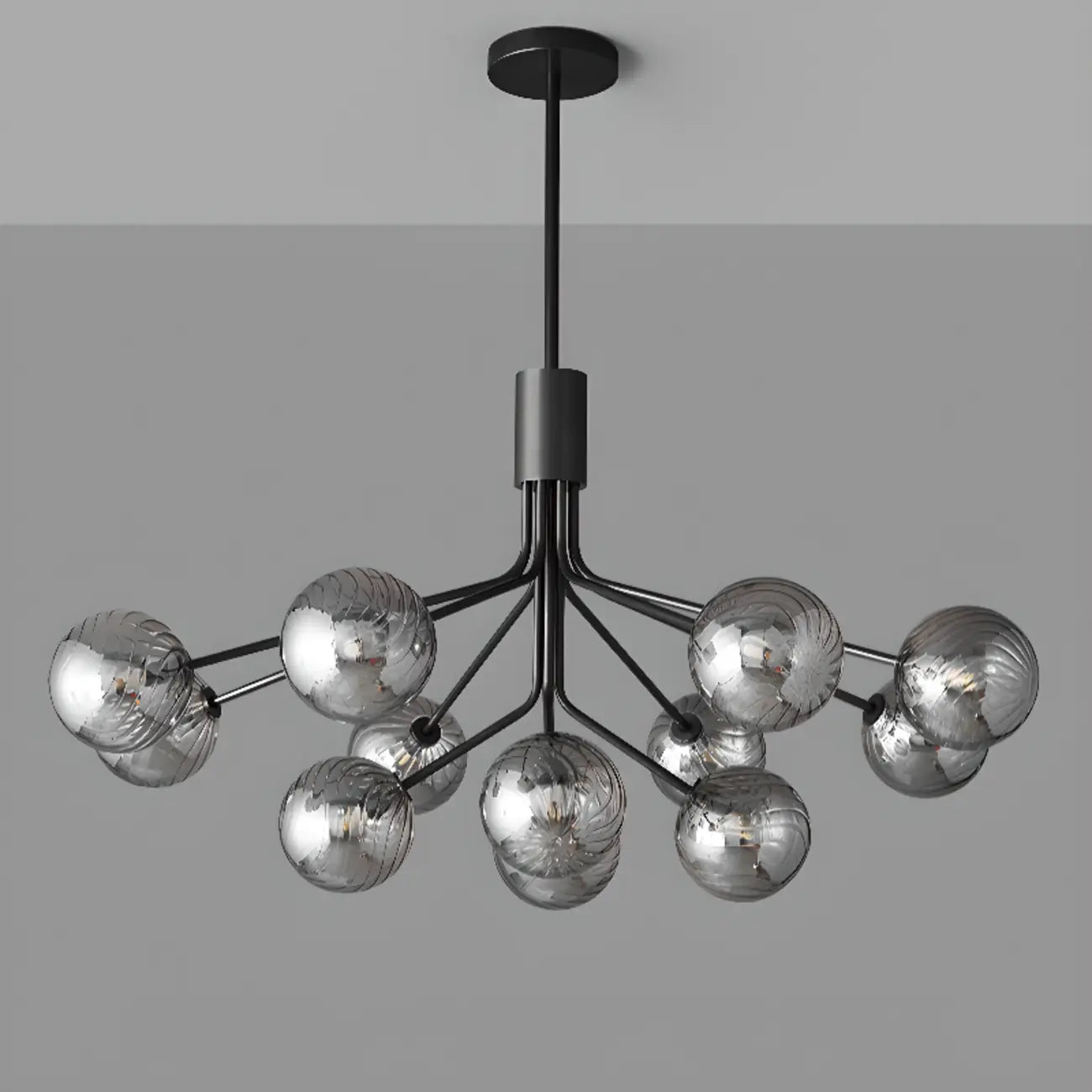 Lampadario moderno a globo a 2 livelli con lunghezza regolabile
