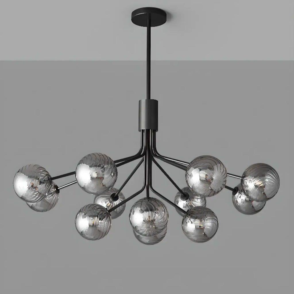 Lampadario moderno a globo a 2 livelli con lunghezza regolabile