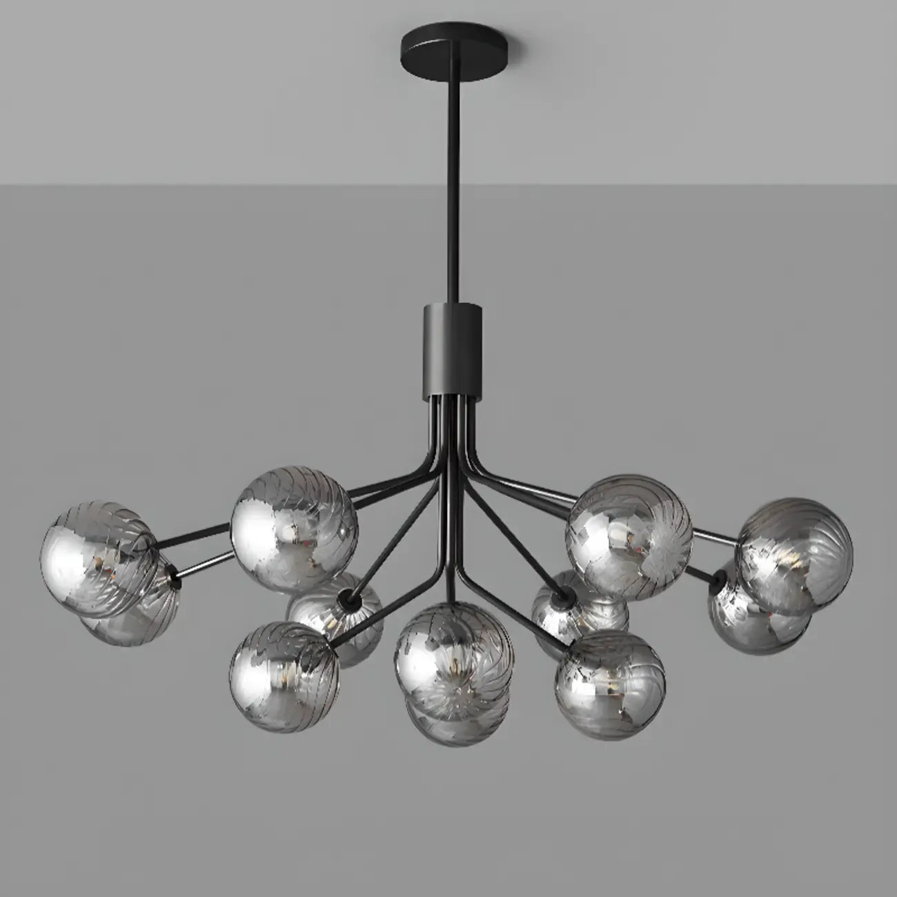 Lampadario moderno a globo a 2 livelli con lunghezza regolabile
