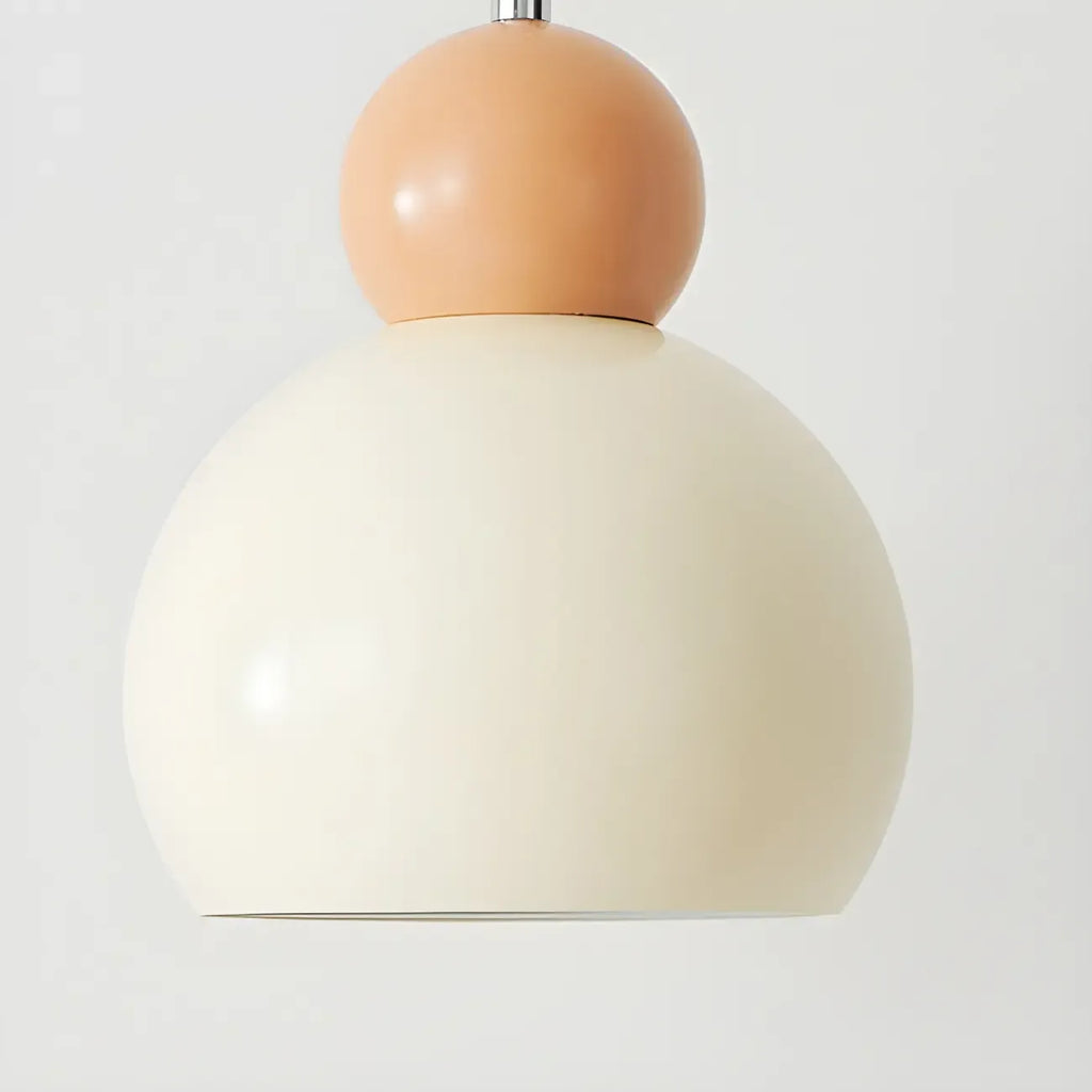 Suspension moderne à 3 lumières en verre blanc perlé