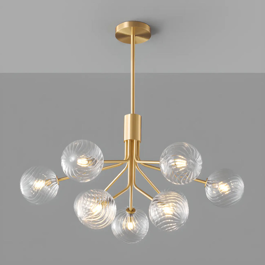 Lampadario moderno a globo a 2 livelli con lunghezza regolabile