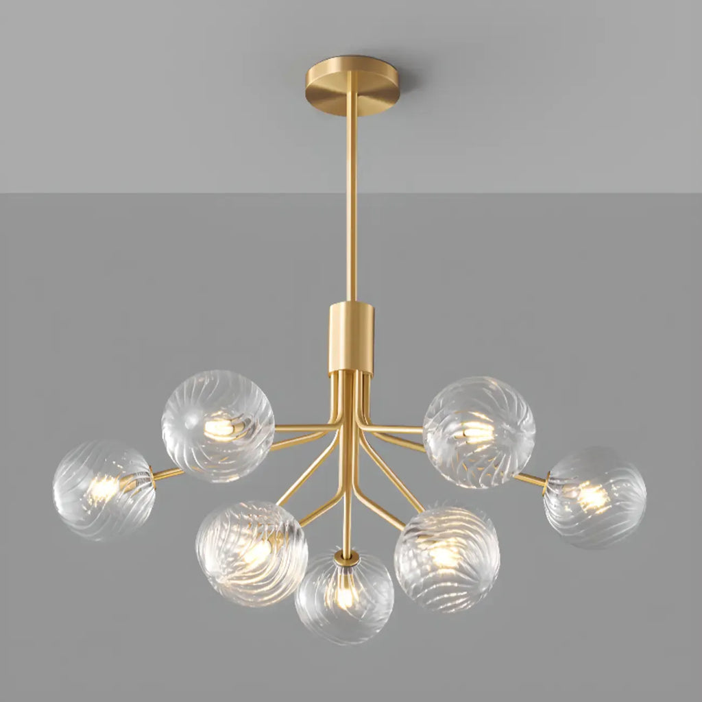 Lampadario moderno a globo a 2 livelli con lunghezza regolabile