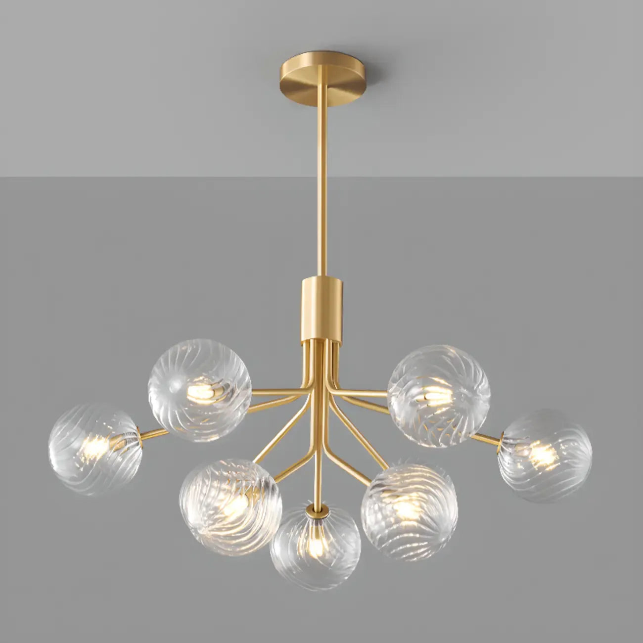 Lampadario moderno a globo a 2 livelli con lunghezza regolabile
