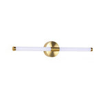 Applique murale minimaliste à intensité variable en tube doré pour salle de bain