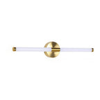 Applique murale minimaliste à intensité variable en tube doré pour salle de bain