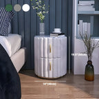 Table de chevet glamour en marbre véritable avec tiroirs et piètement en métal