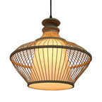 Suspension réglable en rotin et bambou de style oriental