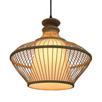 Suspension réglable en rotin et bambou de style oriental