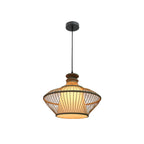 Suspension réglable en rotin et bambou de style oriental