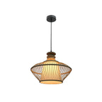Suspension réglable en rotin et bambou de style oriental