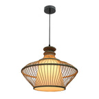 Suspension réglable en rotin et bambou de style oriental