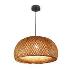 Suspension réglable en rotin et bambou de style oriental