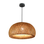 Suspension réglable en rotin et bambou de style oriental