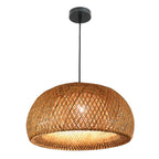 Suspension réglable en rotin et bambou de style oriental