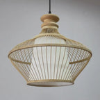 Suspension réglable en rotin et bambou de style oriental
