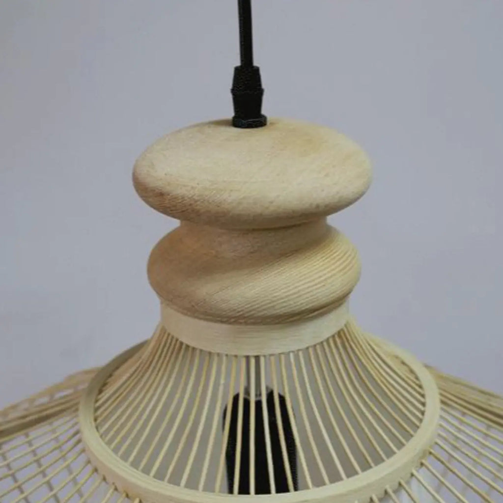 Suspension réglable en rotin et bambou de style oriental