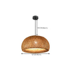 Suspension réglable en rotin et bambou de style oriental