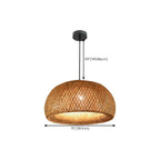 Suspension réglable en rotin et bambou de style oriental