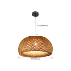 Suspension réglable en rotin et bambou de style oriental