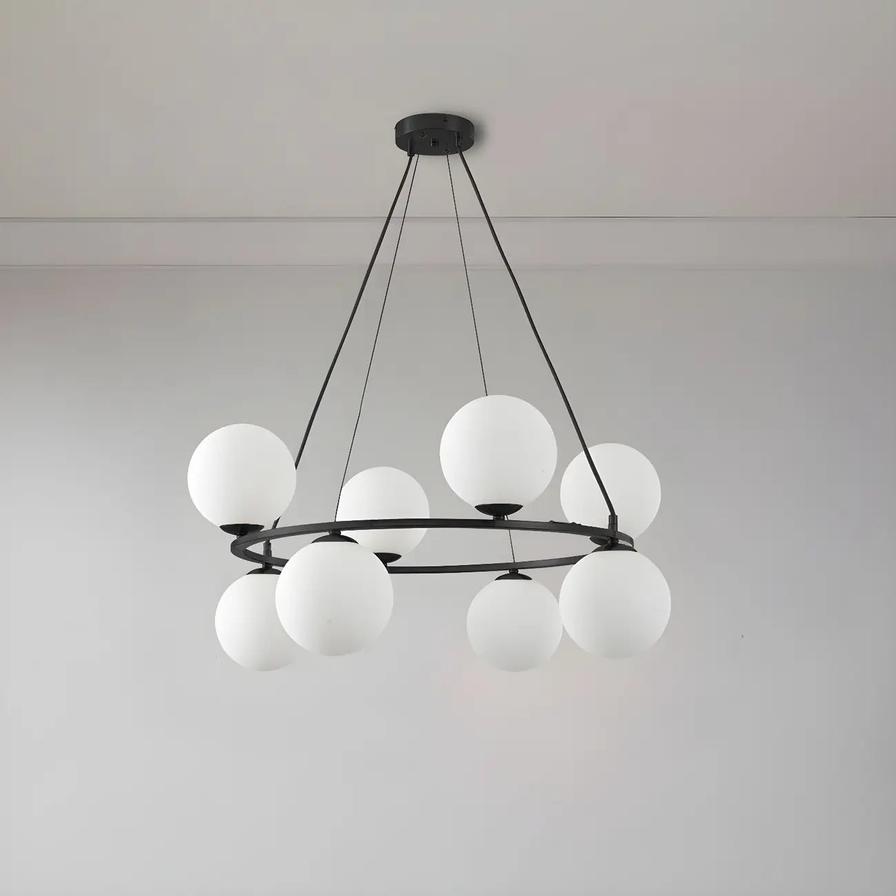 Lampadario a globo in vetro a 2 livelli regolabile per soggiorno