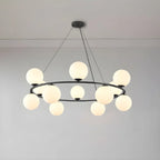 Lampadario a globo in vetro a 2 livelli regolabile per soggiorno