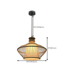 Suspension réglable en rotin et bambou de style oriental