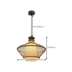 Suspension réglable en rotin et bambou de style oriental