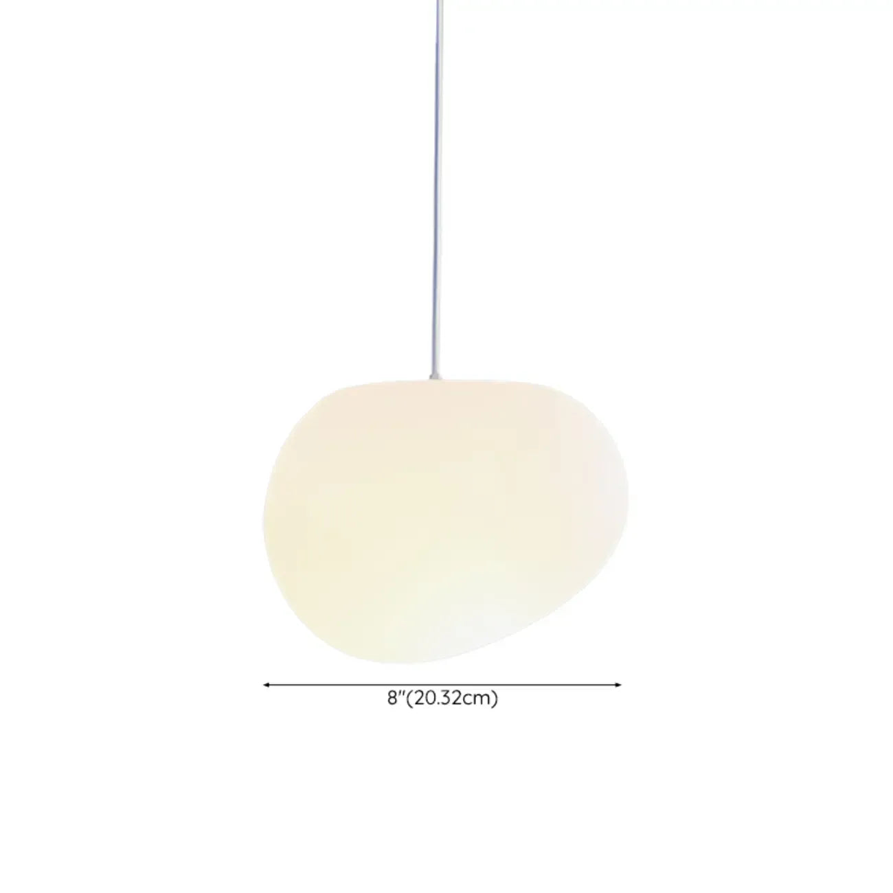 Suspension design en résine crème effet galet pour salle à manger