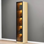 Bibliothèque élégante en verre avec éclairage LED pour bureau
