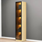 Bibliothèque élégante en verre avec éclairage LED pour bureau