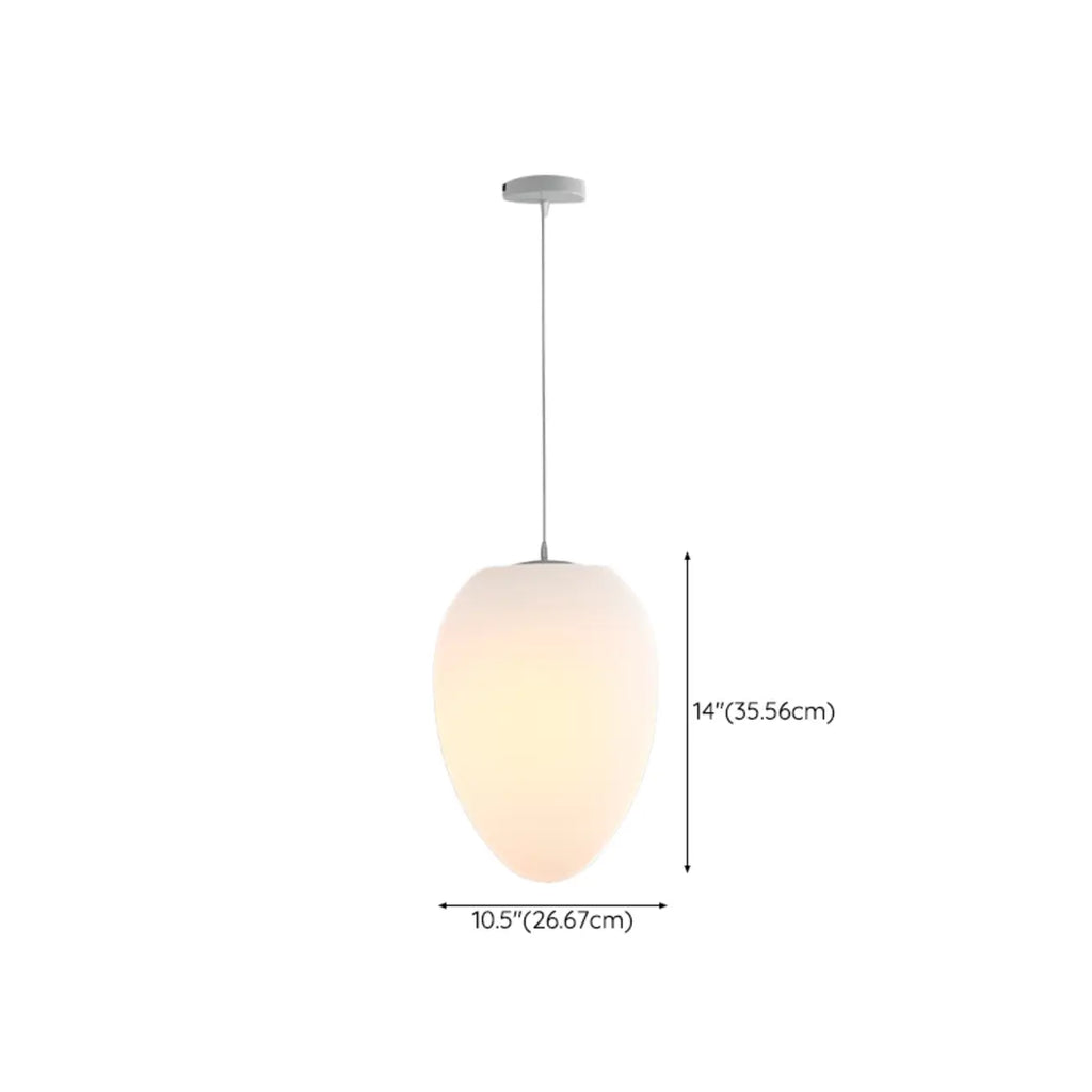 Suspension design en résine crème effet galet pour salle à manger