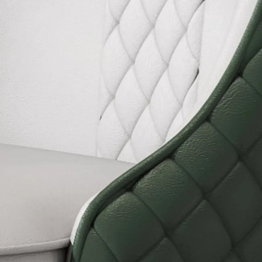 Chaise de salle à manger en similicuir avec dossier haut et accoudoirs inclinés