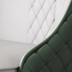 Chaise de salle à manger en similicuir avec dossier haut et accoudoirs inclinés