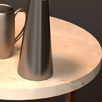 Table d'appoint ronde minimaliste en bois brun pour salon