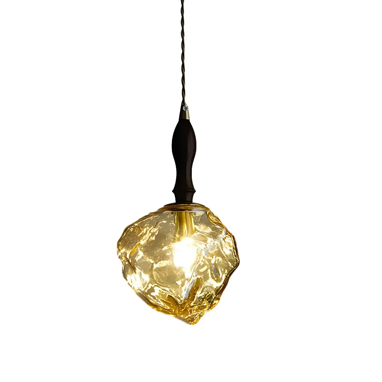 Suspension moderne en cristal ambré irrégulier pour la décoration intérieure
