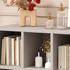 Bibliothèque de bureau horizontale moderne en bois gris avec étagères