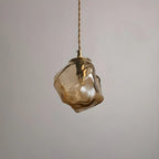 Suspension moderne en cristal ambré irrégulier pour la décoration intérieure