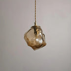 Suspension moderne en cristal ambré irrégulier pour la décoration intérieure