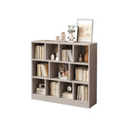 Bibliothèque de bureau horizontale moderne en bois gris avec étagères