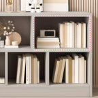 Bibliothèque de bureau horizontale moderne en bois gris avec étagères