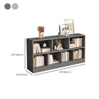 Bibliothèque de bureau horizontale moderne en bois gris avec étagères