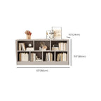 Bibliothèque de bureau horizontale moderne en bois gris avec étagères